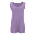 thumbnail image 4 of Admvng Women Tank Tops Fashion Plus Size Solid Round-Neck Loose Sleeveless T-shirt Pullover Tops, 4 of 6