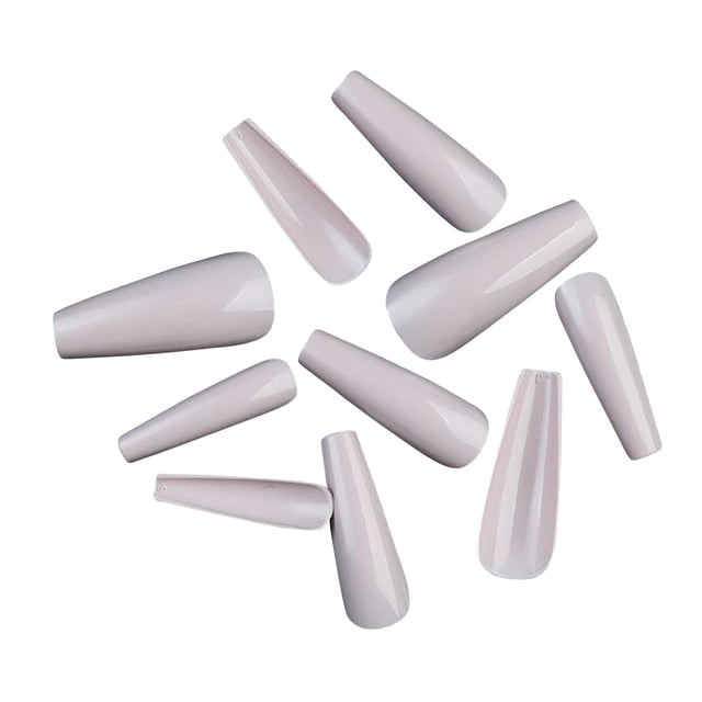 Fiudx Caja de 100 Uñas Postizas Mate con Parches Largos para Decoración de Uñas, Uñas Esmeriladas Completas