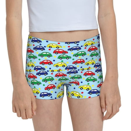 Pofeuu Transport Print Soft Cotton Girls Boyshort panties Toddler Underwear-X-Large