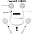 thumbnail image 2 of Ventilador de cuello y ventilador de mano, (blanco)Ventilador de cuello recargable 2 en 1 con pantalla LED, ventilador portátil ajustable 360, ideal para oficina, viajes, exteriores, 2 of 5