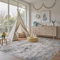thumbnail image 3 of UERMEI 8'x10' Washable Area Rugs for Living Room, Washable Non-slip Soft Indoor Modern Vintage Rug for Bedroom Dining Room Office Home Decor Carpet, Dusty Blue, 3 of 7