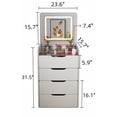 thumbnail image 3 of 3 in 1 Vanity Desk for Small Spaces, Makeup Vanity Set with Mirror, 3 Drawers, Cushion, Dressing Table for Girl, Women, Princess, 3 of 10