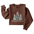 thumbnail image 4 of Christmas T-Shirts And Sweatshirts, Women'S Sweatshirts, Long-Sleeved Pullover Sweatshirts, Women'S Long-Sleeved Tops, Fashion Print Design, Comfortable Wear,Brown,2XL, 4 of 5
