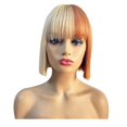thumbnail image 1 of WIND FLYING 10 Inches Bob Wig with Bangs Pumpkin Head Beige Brown, 1 of 5