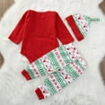 thumbnail image 6 of Newborn Baby Boys Girls My 1st Christmas Cotton Romper Tops Pants Hat Outfits, 6 of 6