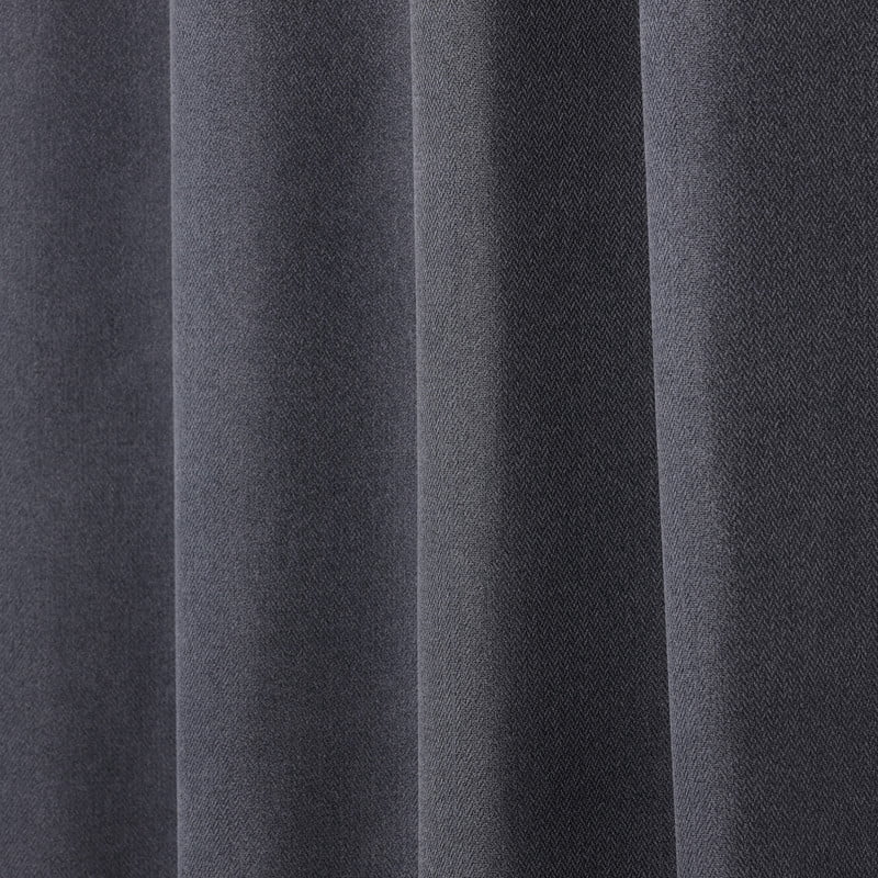 Superior Nyan 100% Blackout Curtains Set of 2, Grommet Header Curtain Panel Pair, Charcoal, 52"W x 96"L