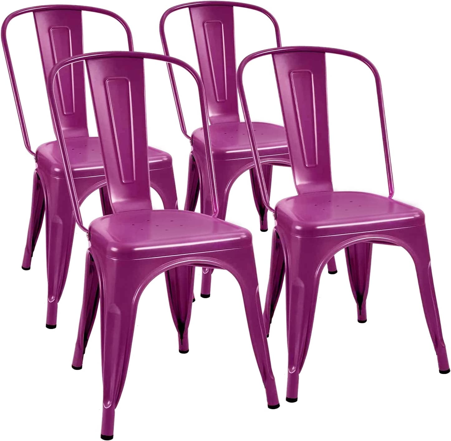 Set of 4 Metal Dining Chairs, Indoor Outdoor Chair Patio Chicken Chair