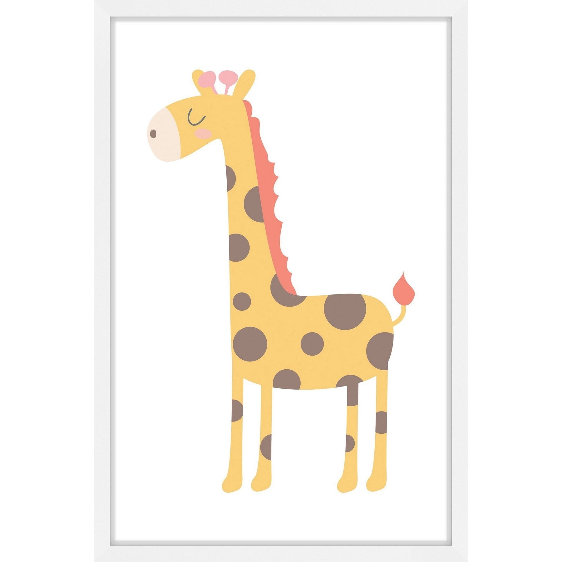 Marmont Hill "Happy Giraffe" by Shayna Pitch Framed Painting Print
