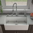 thumbnail image 3 of ALFI brand ABF3318S 33" White Thin Wall Single Bowl Smooth Apron Fireclay Kitchen Farm Sink, 3 of 10