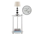thumbnail image 2 of Pemberly Row Two-Tier Round Modern Stainless Steel End Table in White, 2 of 5