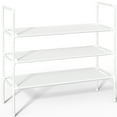thumbnail image 2 of Sakugi 3-Tier Shoe Rack, Sturdy Shoe Organizer, Shoe Shelf Holds up to 16 Pairs of Shoes, Assembled Length, 28 in, White, 2 of 7