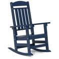 thumbnail image 4 of Patio Slat Rocking Chair, HDPE Plastic Weather Resistant Porch Rocker, Navy Blue, 4 of 8