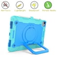 thumbnail image 4 of Kids Durable Handle Case for iPad Air 5th/4th Gen 10.9 inch, Silicone PC Heavy Duty Protection [360 Rotating Ring Stand/Adjustable Shoulder Strap] Tablet Case Cover for iPad Air 5th/4th,Mint+Blue, 4 of 8