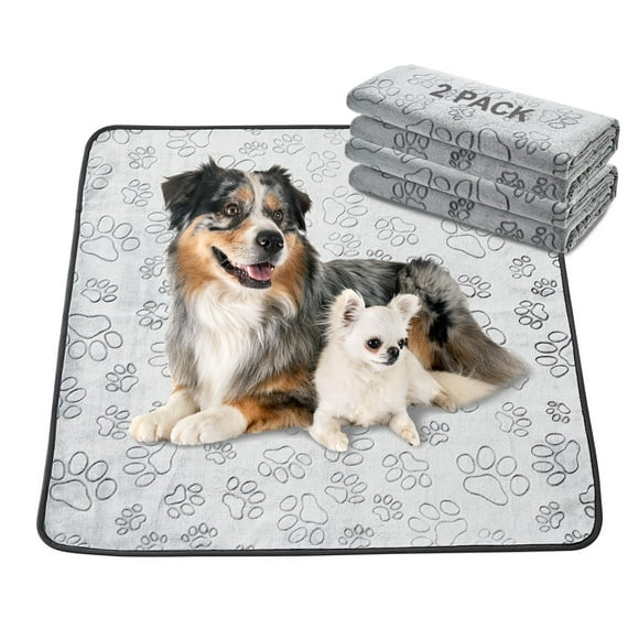 Paquete de 2 almohadillas antideslizantes para cachorros de Qeils, lavables, 104 x 104 cm