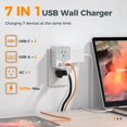 thumbnail image 3 of Bloque de cargador USB C PD TESSAN 4 de 20 W, cargador de pared USB de 3 salidas, 3 of 7