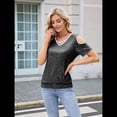 thumbnail image 4 of Camisas Brillantes para Mujer, Blusas de Fiesta con Hombros Descubiertos y Cuello en V, Atuendos para Discotecas de Noche Negro XL, 4 of 10