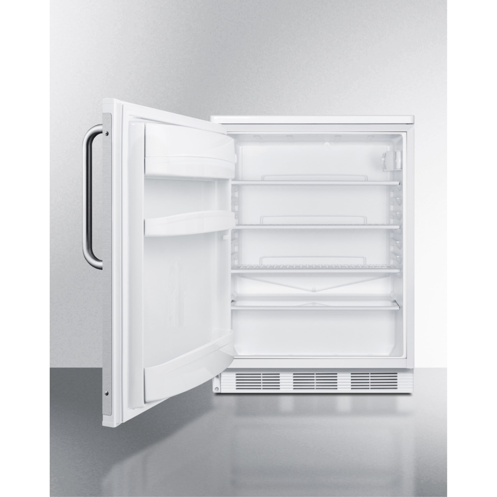 Commercial 5.5 cu.ft. beverage zone all-refrigerator with stainless steel handle