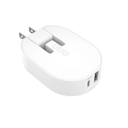 onn 32W Dual USB-C and USB-A Port Wall Charger, Fast Charging, USB-IF Certified, Foldable Plug, White - Compatible with iPhone, Samsung Galaxy, Note, Pixel Devices iPad Pro, More