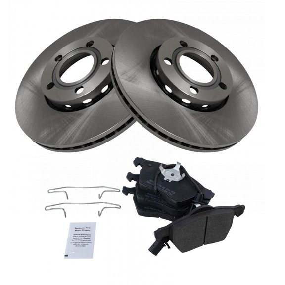TRQ Front Brake Pad & Rotor Kit Brake Pads Brake Rotor Semi-Metallic Fits Select 2000-2004 Audi A4 1999-2004 A4 Quattro 2002 S4 2001-2005 Volkswagen Passat