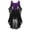 Purple, variant on Women's Hooded Dress with Lace-Up Bodice and Bell Sleeves