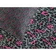 thumbnail image 4 of Ambesonne Leopard Print Quilted Bedspread Set 3 Pcs, Cheetah Panther Spots, Queen Size, Black Grey and Pink, 4 of 5
