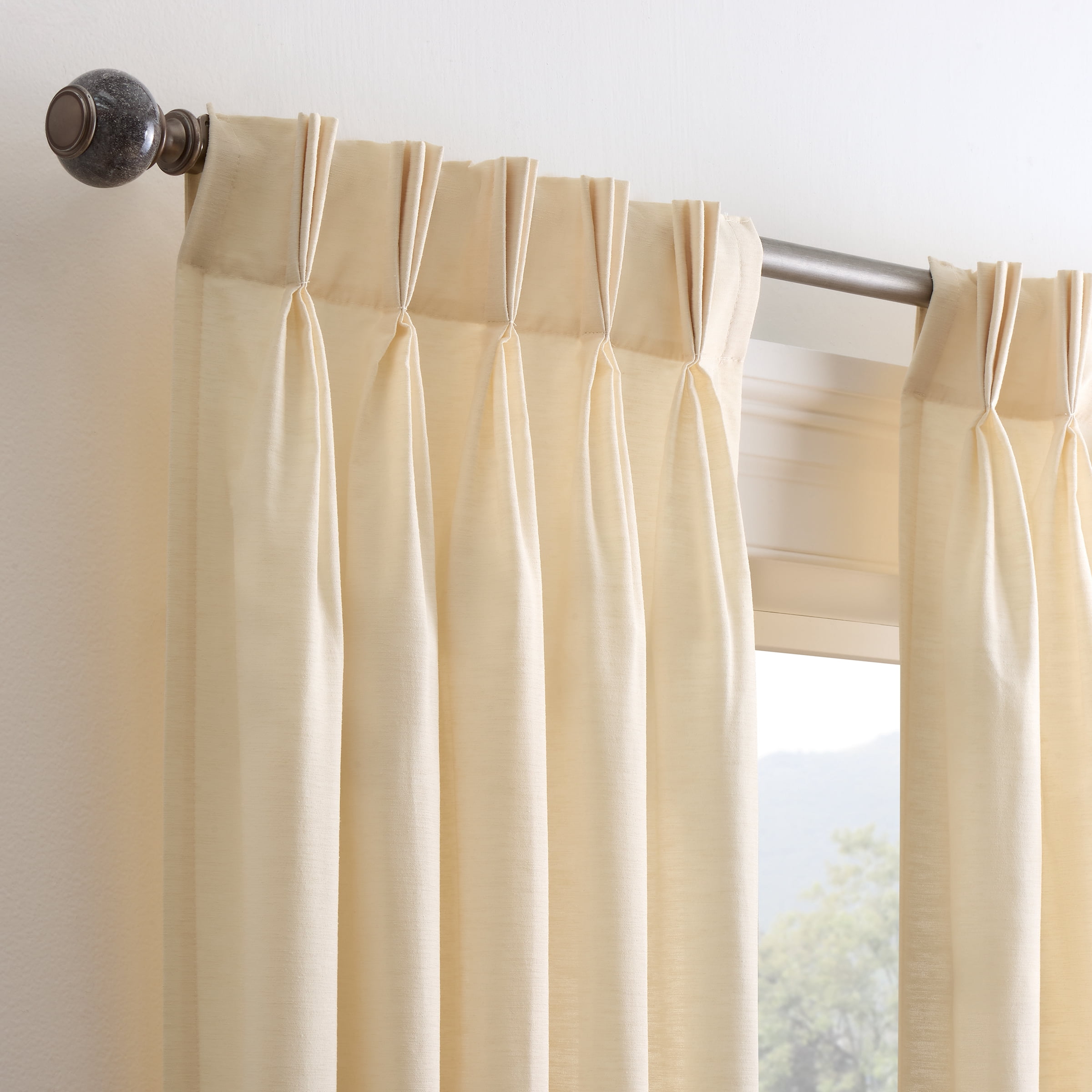 Waverly Serendipity Pinch Pleat Back Tab Light Filtering Curtain Panel, 25" x 84"