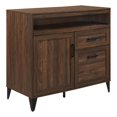 thumbnail image 1 of 42" Wood Secretary Desk Sideboard with 2-Drawer - Dark Walnut, 1 of 8