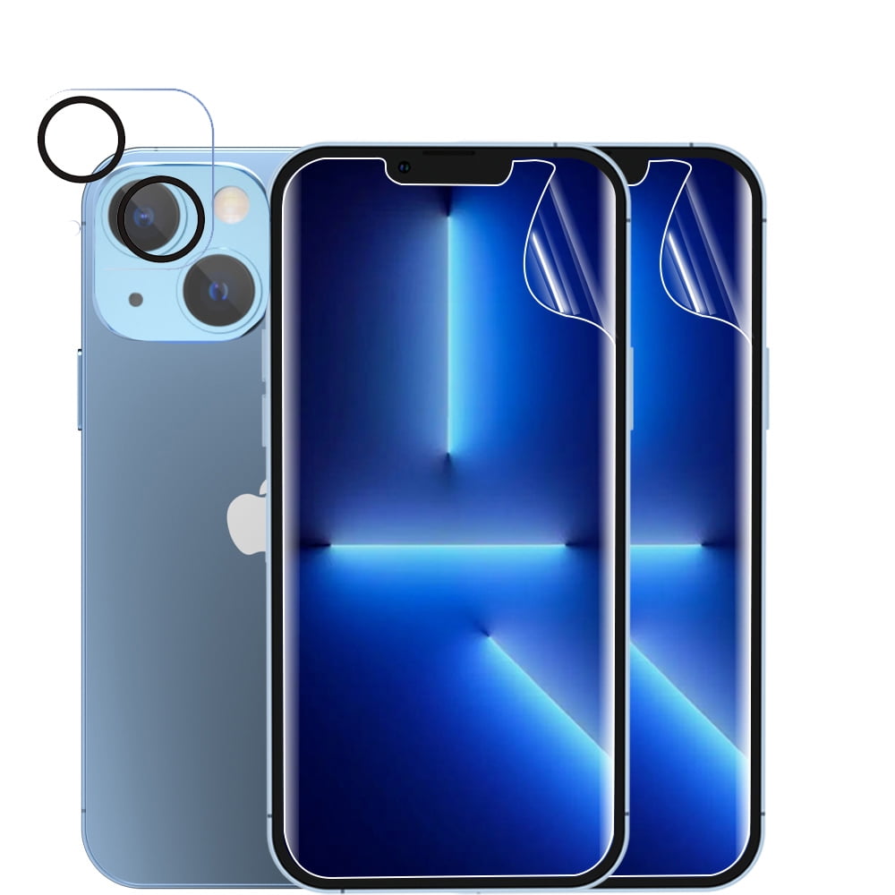 NIFFPD 2 Pack Screen Protector with 2 Pack Camera Lens Protector for
