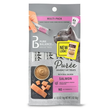 Pure Balance Puree Gourmet Cat Treats with Real Salmon, 0.5 oz, 4 Count