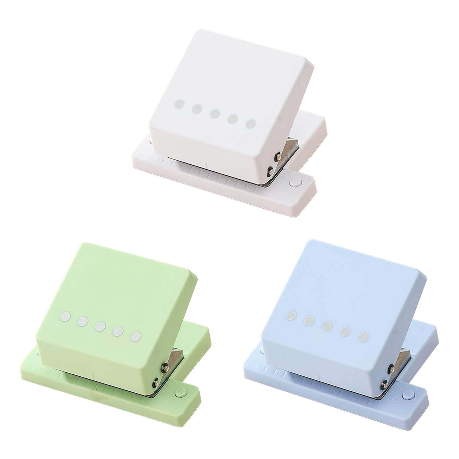Fufafayo 3Pcs Mini Hole Puncher, Portable Manual Paper Punch For Binders, Compact 5-Hole Punch For Documents, Multi-Functional Desk Organizer For Study, Office or Home, Efficient Stationery Tool