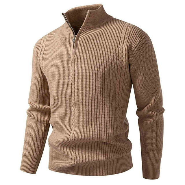 Yusimy Tricot pour Hommes Chandail Décontracté Chandail à Manches Longues Chandail Extensible Chandail Couleur Unie Col Rond Style Moderne