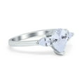 thumbnail image 2 of Three Stone Engagement Ring Simulated Cubic Zirconia 925 Sterling Silver Size 9, 2 of 5