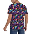 thumbnail image 2 of Rateoe mushroom rainbow color Skull Pattern Men’s Baseball Short Sleeve Polo Shirt, Midweight Men's Shirt Golf Shirt Polo Shirts Quick Dry Short-X-Large, 2 of 7