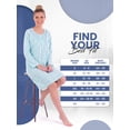 thumbnail image 5 of Casual Nights Women's Long Sleeve Henley Nightgown, Lightweight Cotton Blend Knit House Dress, 5 Button Front Closure & Polka Dot Print, Blue 2XL, 5 of 5