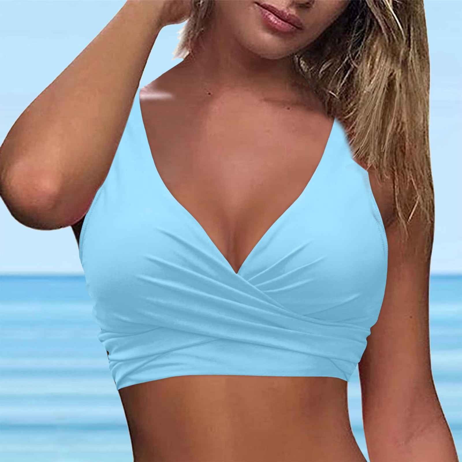 blue bathing suit top