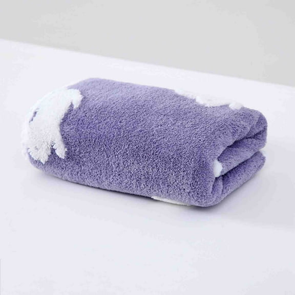 Btomtd Super Soft Hand Towels with Velvet Jacquard Pattern, Super Absorbent and Gentle Washcloth for Bathroom, Soft Drying Bath Towels, 1-Pack, Size 30" x 14", Purple
