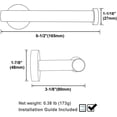thumbnail image 3 of Soporte de papel higiénico de níquel cepillado, dispensador de rollo de papel de acero inoxidable 304, colgador de rollo redondo TP para baño, cocina, baño, montaje en pared, 3 of 5