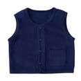 thumbnail image 1 of ShomPort Unisex Toddler Sweater Vest Knitted Soft Uniform Cotton V Neck Sleveeless Waistcoat for Kids 3-9Y, 1 of 2