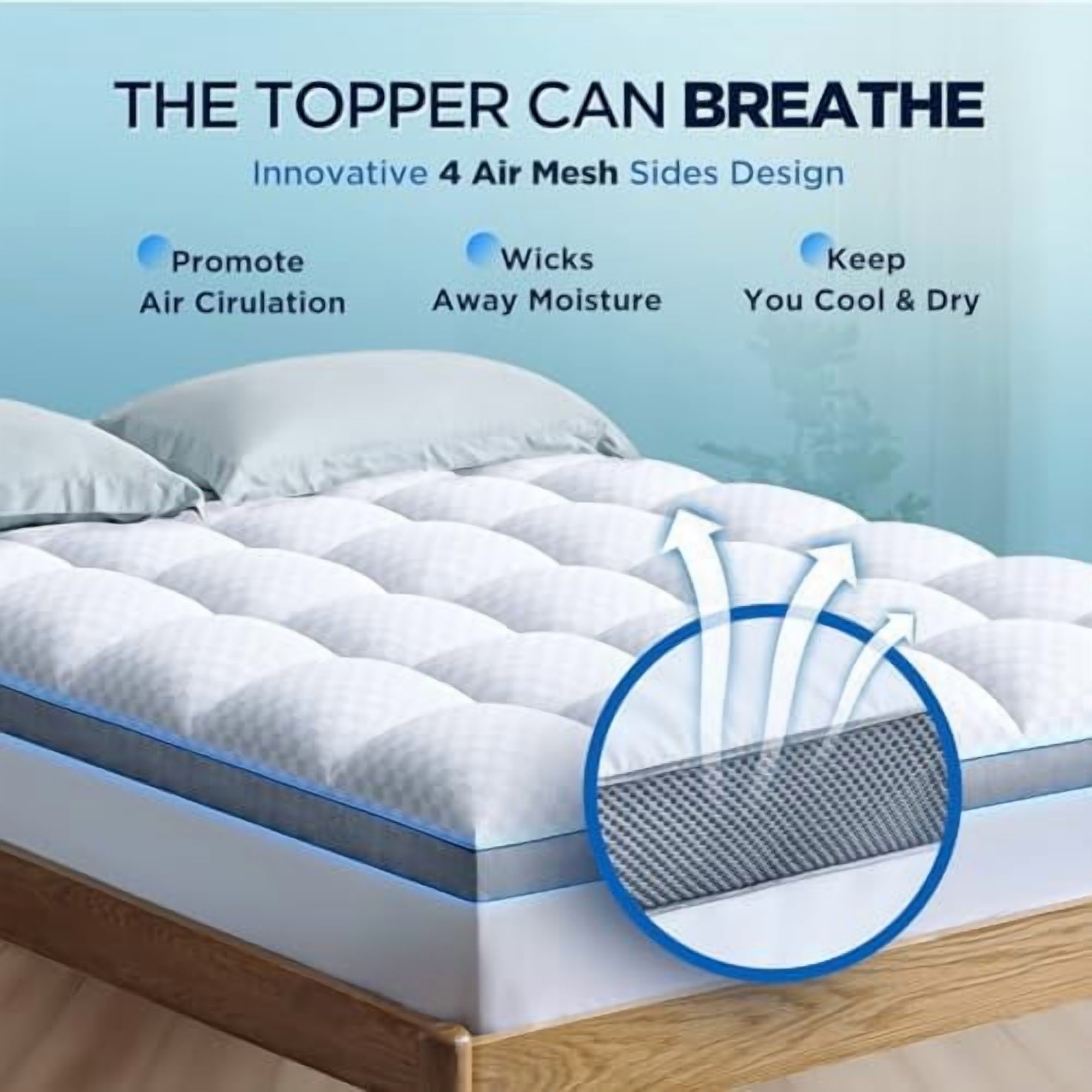 Biteany Mattress Topper King Size, Extra Thick Mattress Pad 6-21" Deep Pocket Soft Fill (78x80inches)