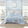thumbnail image 1 of Laura Ashley - Juego de edredón súper suave con funda a juego, decoración informal para el hogar (Oxford Stripe Blue Full/Queen), 1 of 5