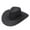001_Black, variant on Summer Polyester Short Sleeve Jean Cowboy Hat for Unisex Red Fashion Solid Color Adult Casual Suture Western Sun Wide Brim Travel Cap