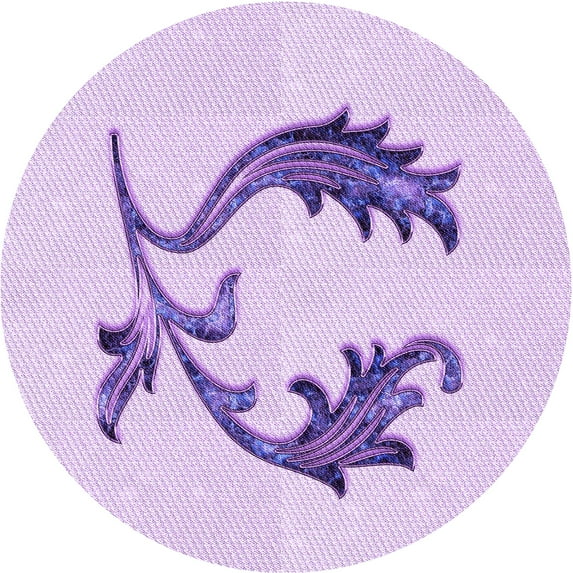 Ahgly Company Indoor Round Patterned Tyrian Purple Area Rugs, 5' Round