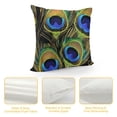thumbnail image 4 of Orinice Peacock Feather Pattern Graphic Decorative Cushion Throw Pillow Cover for Home Couch Living Room Bed Sofa with Short Plush Material 1PC 22x22in, 4 of 5