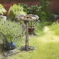 thumbnail image 2 of Outsunny Bird Bath for Outdoors, Birdbath with Lotus Leaf Basin, Bronze, 2 of 10