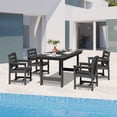 thumbnail image 2 of JUSTLET 5 PC Outdoor Patio Furniture Set, Patio Dining Sets, 4 Chairs and 1 Table, Black, 2 of 10