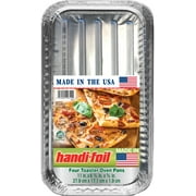 Handi-Foil Aluminum Toaster Oven Pan 4ct, Pan product height, width and length: 11" L x 6.75" W x 0.75" D