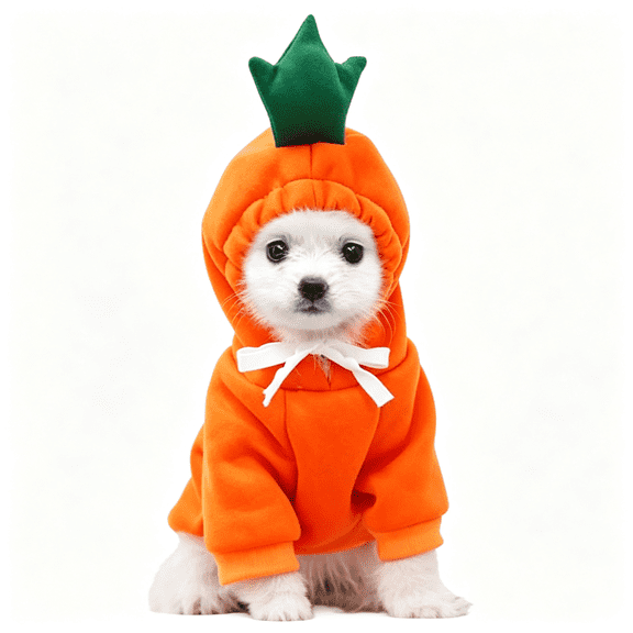 GASTROPOD Funny Pet Clothes for Small Dog Cat Carrot Dog Hoodies Warm Puppy Sweatshirt Coat with Fruit Hood Fall Cat Sweater Halloween Outfit Easter Dog Carrot Costume(Orange,X-Large)