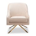 thumbnail image 4 of Baxton Studio Amaya Velvet Lounge Chair in Light Beige and Gold, 4 of 9