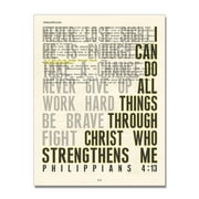Philippians 4:13, I Can Do All Things through Christ Who Strengthens Me, Vintage Bible Verse Page Scripture Art Print, Unframed, Christian Wall Decor