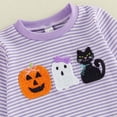 thumbnail image 7 of YDFCWXW Baby Girls Romper Long Sleeve Round Neck Halloween Print Sweatshirt Romper (Purple, 6-12 Months), 7 of 7